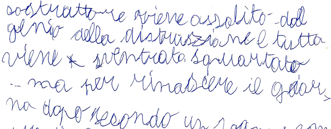 esempio di disgrafia